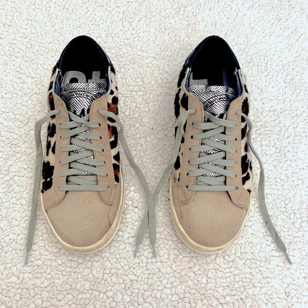 P448 John Leopard Sneaker, Size 36